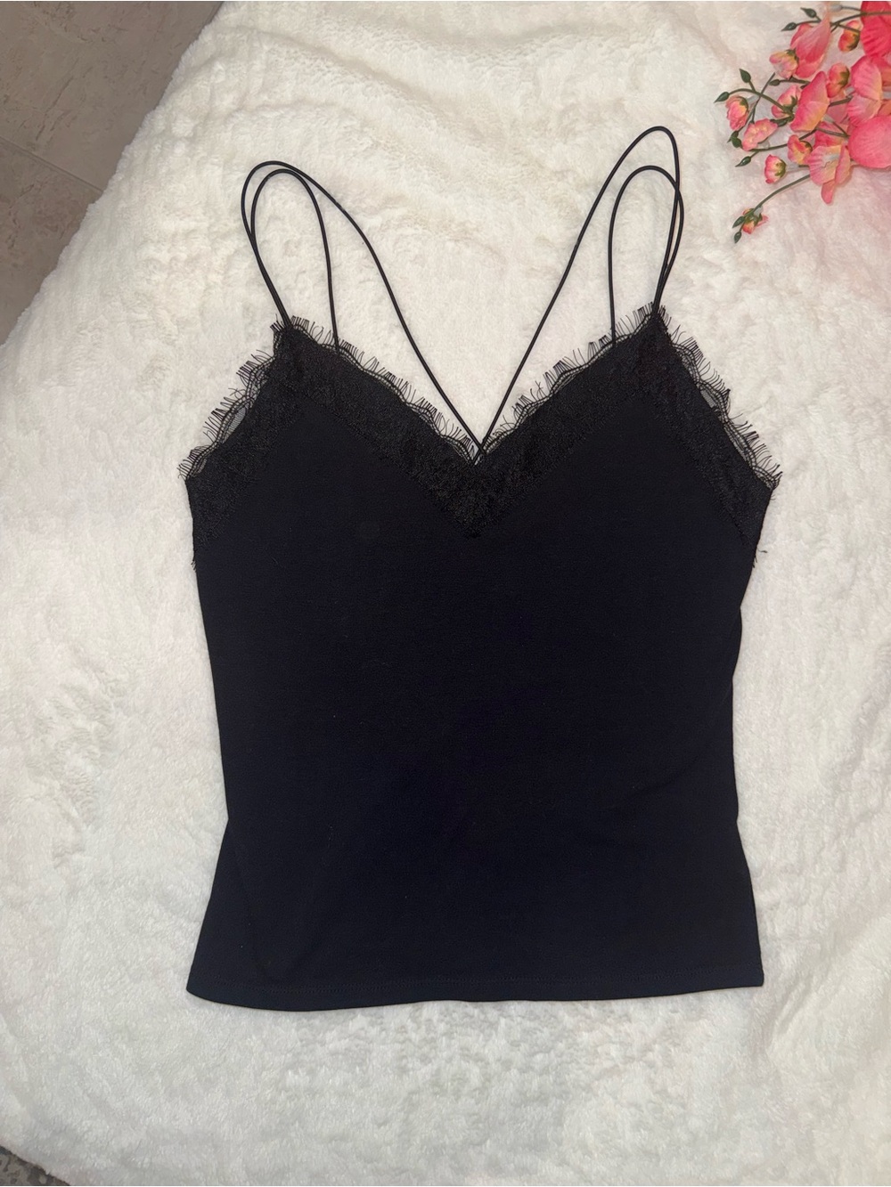 2 x 20$ Express Black Lace-Trim Double-Strap Cami Size XS